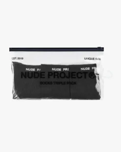 Nude Project Allday Socks Black 3Xpack Discount