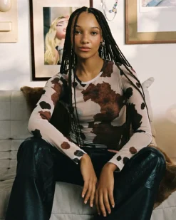 Nude Project Animalie Mesh Top Cow Outlet