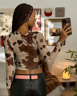 Nude Project Animalie Mesh Top Cow Outlet