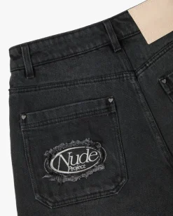 Nude Project Basic Denim Shorts Black Sale