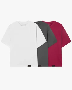 Nude Project Basic Tee White/Ash/Burgundy 3Xpack Hot