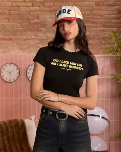 Nude Project Bored Top Black New