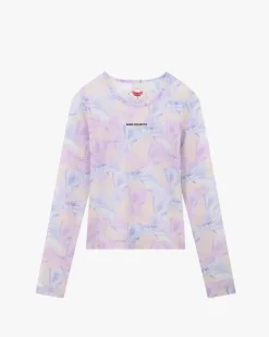 Nude Project Bow Mesh Top Lilac Sale