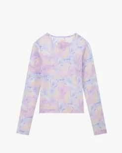 Nude Project Bow Mesh Top Lilac Sale