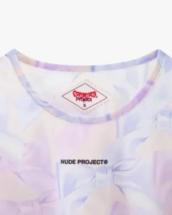 Nude Project Bow Mesh Top Lilac Sale