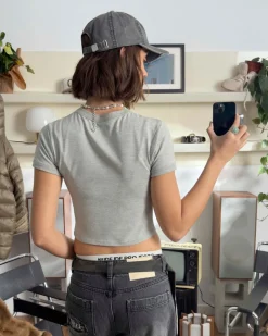 Nude Project Cerise Top Grey Melange Fashion