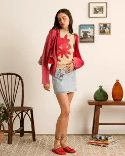 Nude Project Cherry Denim Skirt Hot