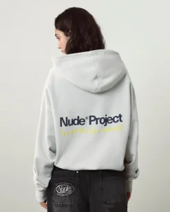 Nude Project Cult Hoodie Washed Light Grey Best