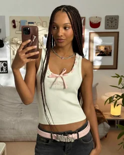 Nude Project Cutie Bow Tank Top Pink Hot