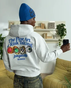 Nude Project Fine Art Hoodie Grey Melange Outlet