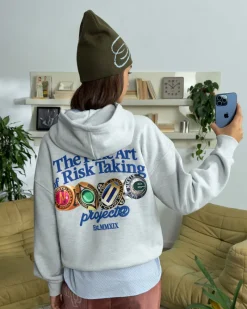 Nude Project Fine Art Hoodie Grey Melange Outlet