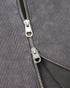 Nude Project First Class Zip-Up Knit Cardigan Ash Clearance