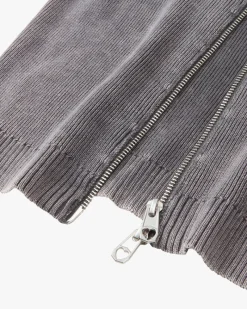 Nude Project First Class Zip-Up Knit Cardigan Ash Clearance