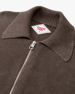 Nude Project First Class Zip-Up Knit Cardigan Brown Hot