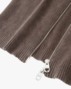 Nude Project First Class Zip-Up Knit Cardigan Brown Hot