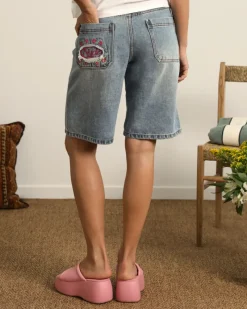 Nude Project Flowers Denim Shorts Sale