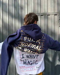 Nude Project Fuck Normal Hoodie Navy New