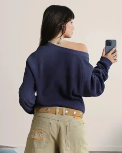 Nude Project Global Soon Waffle Polo Navy Outlet