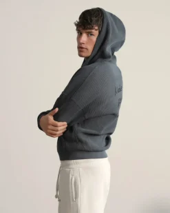 Nude Project Global Soon Waffle Zip-Up Hoodie Ash Outlet
