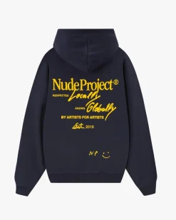 Nude Project Global Soon Zip-Up Hoodie Navy Fashion