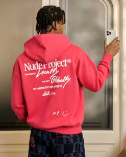 Nude Project Global Soon Zip-Up Hoodie Raspberry Outlet