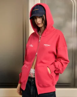 Nude Project Global Soon Zip-Up Hoodie Raspberry Outlet