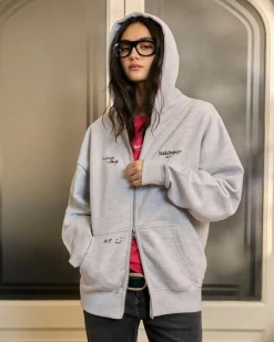 Nude Project Global Soon Zip-Up Hoodie Grey Melange Online