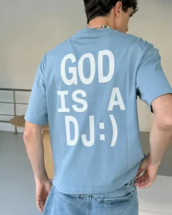Nude Project God is a DJ Tee Baby Blue Fashion