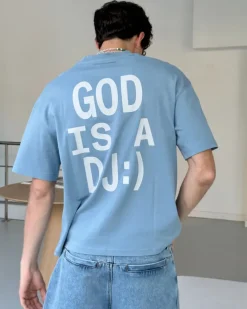 Nude Project God is a DJ Tee Baby Blue Fashion