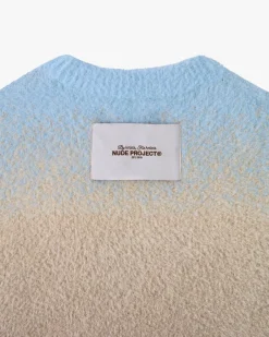 Nude Project Gradient Cozy Knit Sweater Baby Blue Best