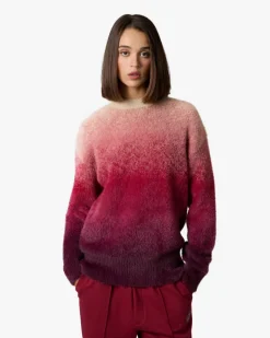 Nude Project Gradient Cozy Knit Sweater Red Online