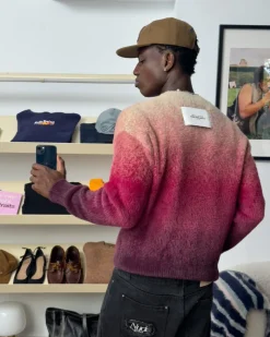 Nude Project Gradient Cozy Knit Sweater Red Online