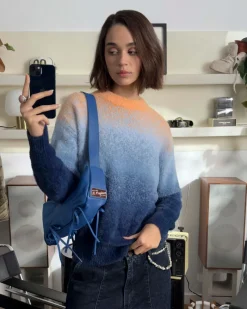 Nude Project Gradient Cozy Knit Sweater Orange Best