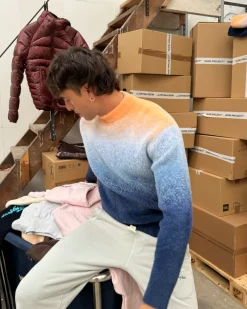 Nude Project Gradient Cozy Knit Sweater Orange Best