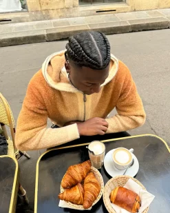 Nude Project Gradient Zip-Up Knit Hoodie Brown Outlet