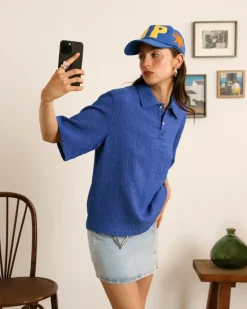 Nude Project Half Polo Blue Best