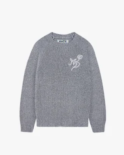 Nude Project Jonion Knit Sweater Blue Melange Outlet