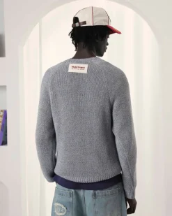 Nude Project Jonion Knit Sweater Blue Melange Outlet