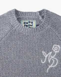 Nude Project Jonion Knit Sweater Blue Melange Outlet