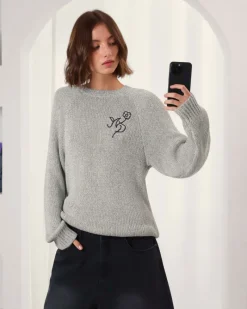 Nude Project Jonion Knit Sweater Grey Melange Hot