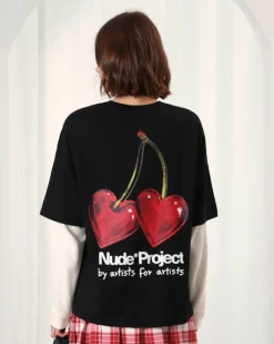 Nude Project Juicy Cherry Tee Black Hot