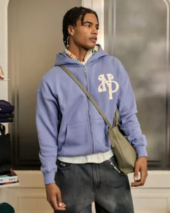 Nude Project Kill Bill Zip-Up Hoodie Blue Lilac Clearance