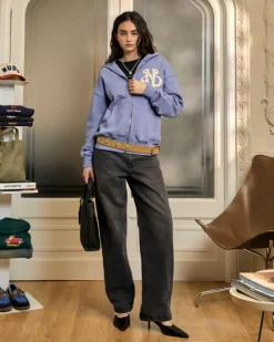 Nude Project Kill Bill Zip-Up Hoodie Blue Lilac Clearance