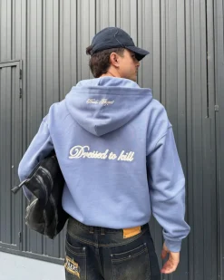 Nude Project Kill Bill Zip-Up Hoodie Blue Lilac Clearance