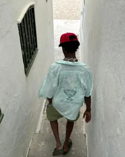 Nude Project Kimchi Resort Shirt Aqua Green Outlet