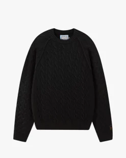 Nude Project La Nonna Cable Knit Sweater Black Sale