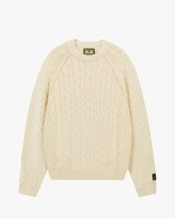 Nude Project La Nonna Cable Knit Sweater Marshmallow Discount