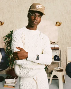 Nude Project La Nonna Cable Knit Sweater Marshmallow Discount