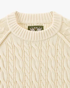 Nude Project La Nonna Cable Knit Sweater Marshmallow Discount