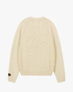 Nude Project La Nonna Cable Knit Sweater Marshmallow Discount